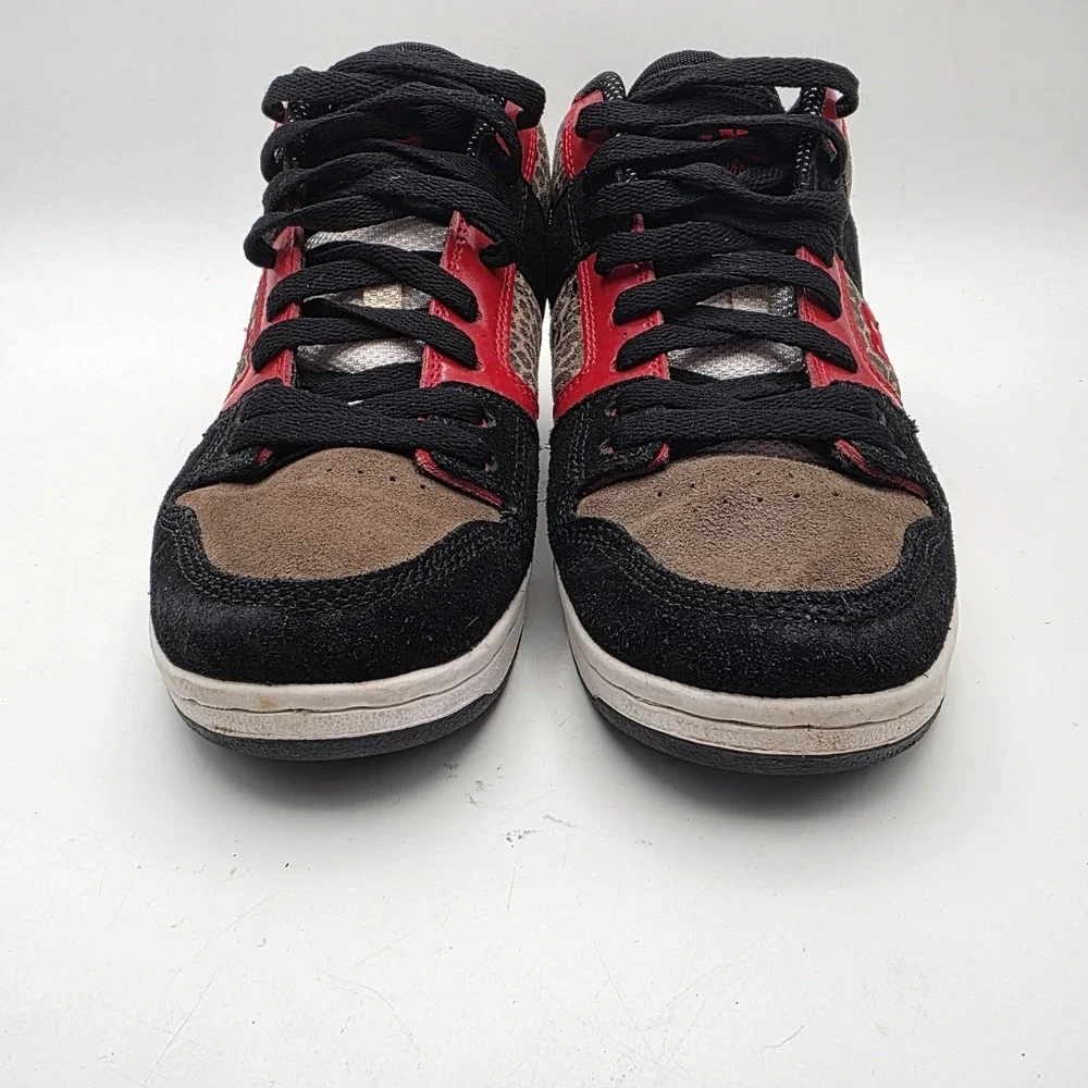 Vintage DC Shoes Womens 6.5 Y2k Skate Manteca 2 Mid Sneakers‎ Leopard Red Black